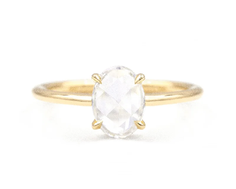 0.77-Carat Rose Cut Oval Solitaire