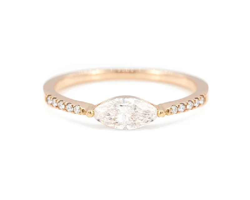 East-West Marquise Diamond Ring