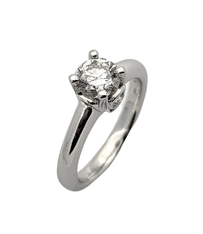 Natural Round Diamond Engagement Ring 0.91 Carat