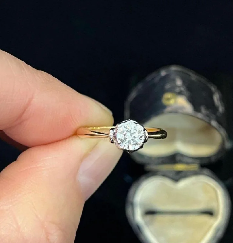 1950s Solitaire Brilliant Cut Diamond Ring