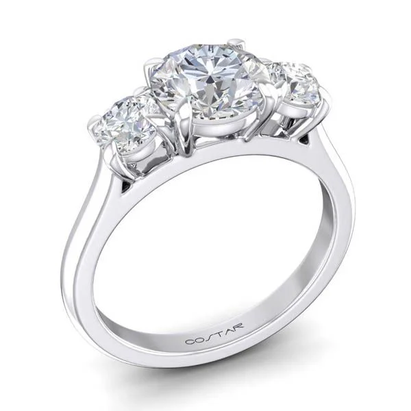 3 Stone Round Diamond Engagement Ring