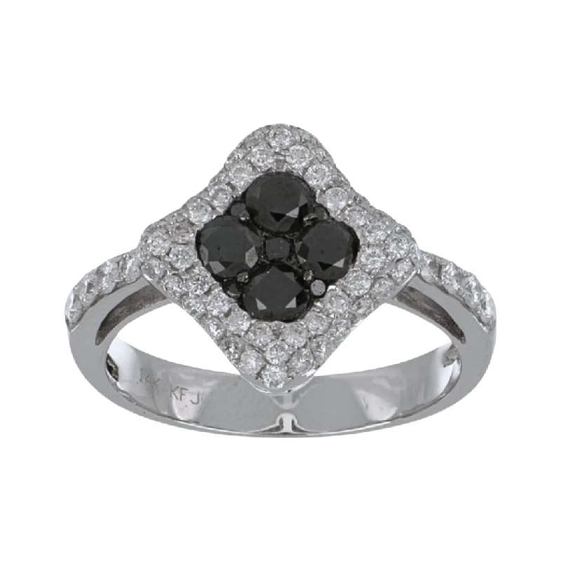 Black Diamond Ring (Black Diamond 0.61 cts. White Diamond 0.6 cts.)