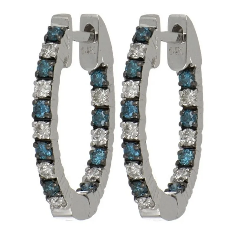 Blue Diamond Earrings (Blue Diamond 0.27 cts. White Diamond 0.23 cts.)