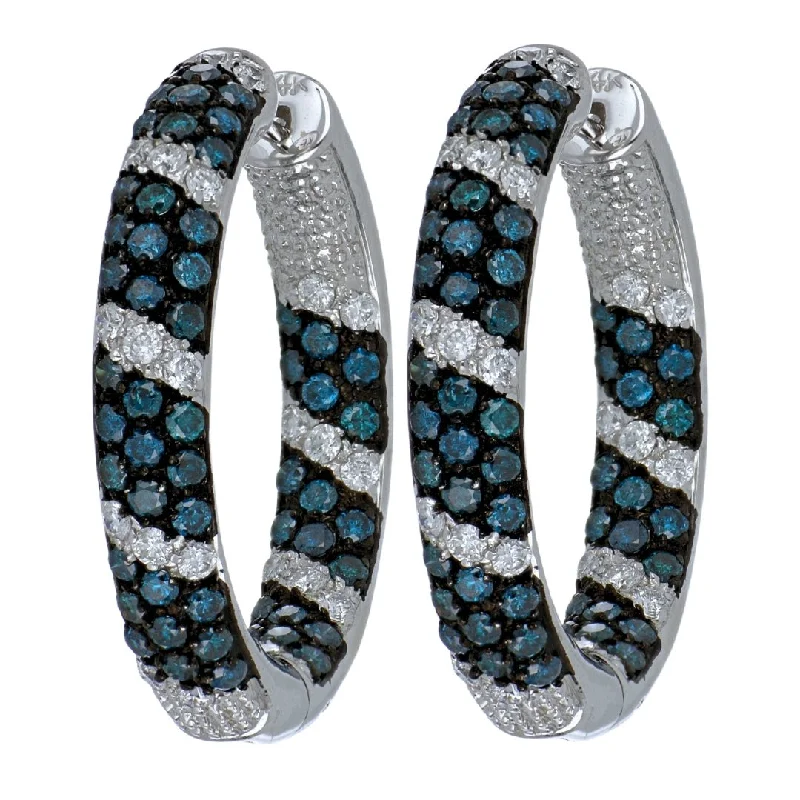 Blue Diamond Earrings (Blue Diamond 2.25 cts. White Diamond 0.89 cts.)