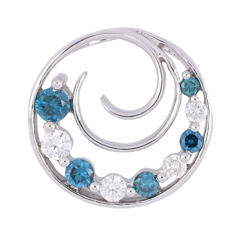 Blue Diamond Pendant (Blue Diamond 0.32 cts. White Diamond 0.22 cts.)