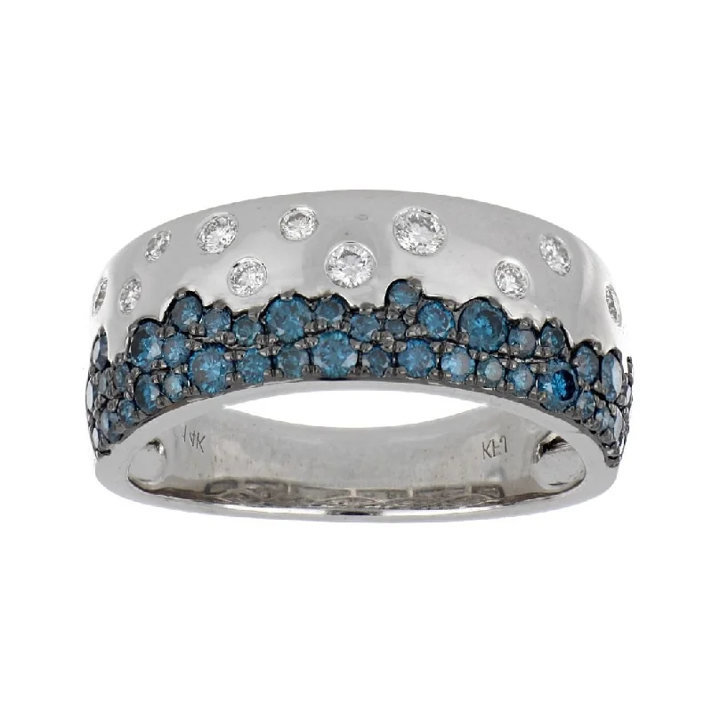 Blue Diamond Ring (Blue Diamond 0.63 cts. White Diamond 0.18 cts.)