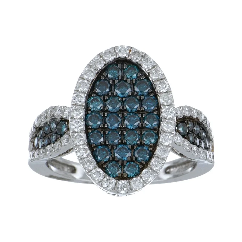 Blue Diamond Ring (Blue Diamond 0.74 cts. White Diamond 0.69 cts.)