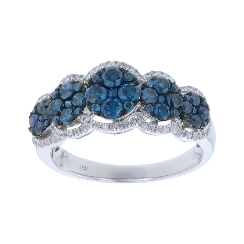 Blue Diamond Ring (Blue Diamond 1.01 cts. White Diamond 0.15 cts.)