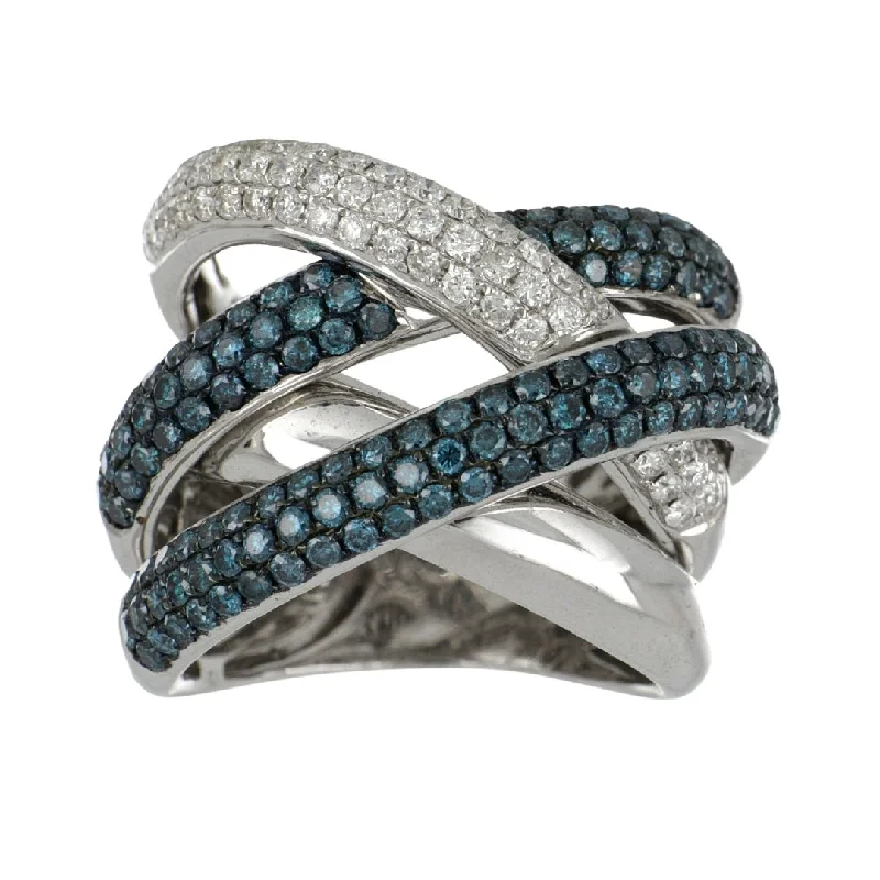 Blue Diamond Ring (Blue Diamond 1.41 cts. White Diamond 0.59 cts.)