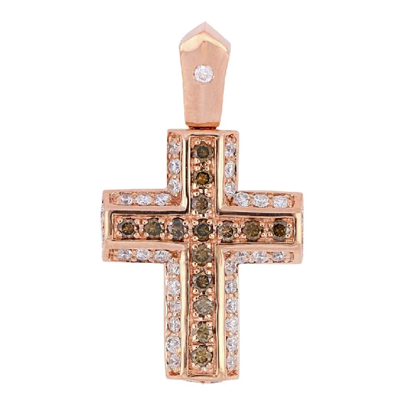 Brown Diamond Cross Pendant (Brown Diamond 0.35 cts. White Diamond 0.55 cts.)