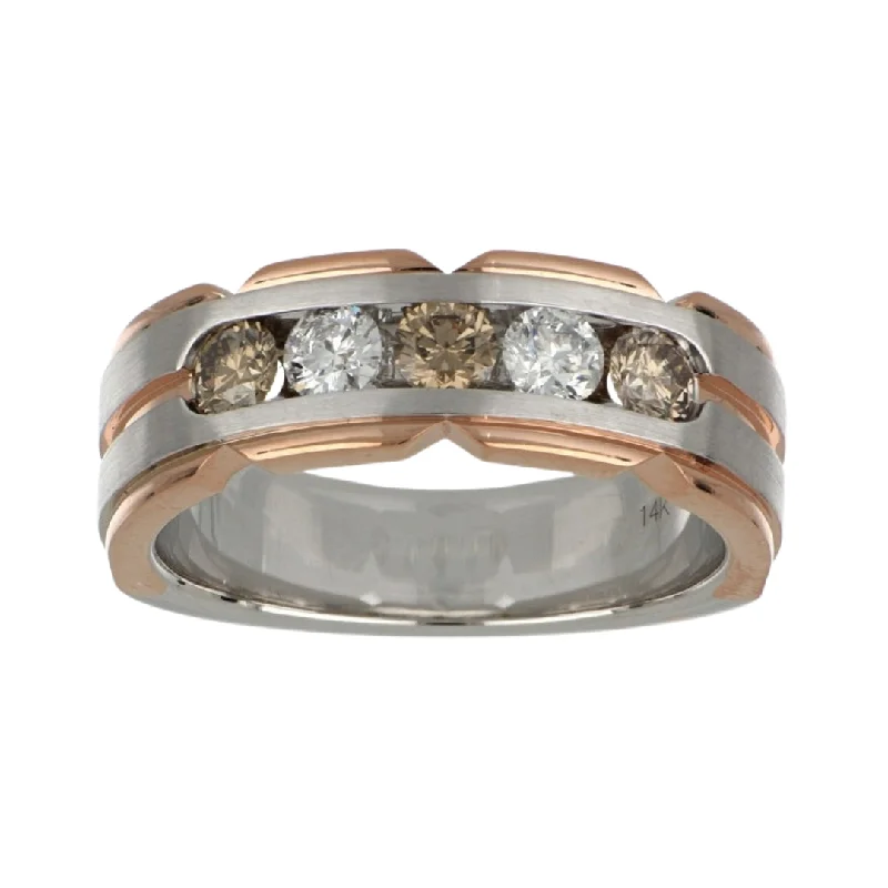 Brown Diamond Men's Ring (Brown Diamond 0.65 cts. White Diamond 0.41 cts.)