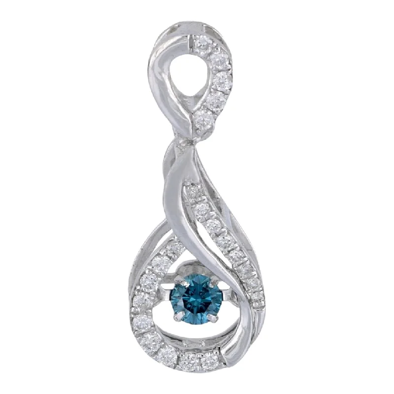 Caribbean Wave Blue Diamond Pendant with 0.10ct Center