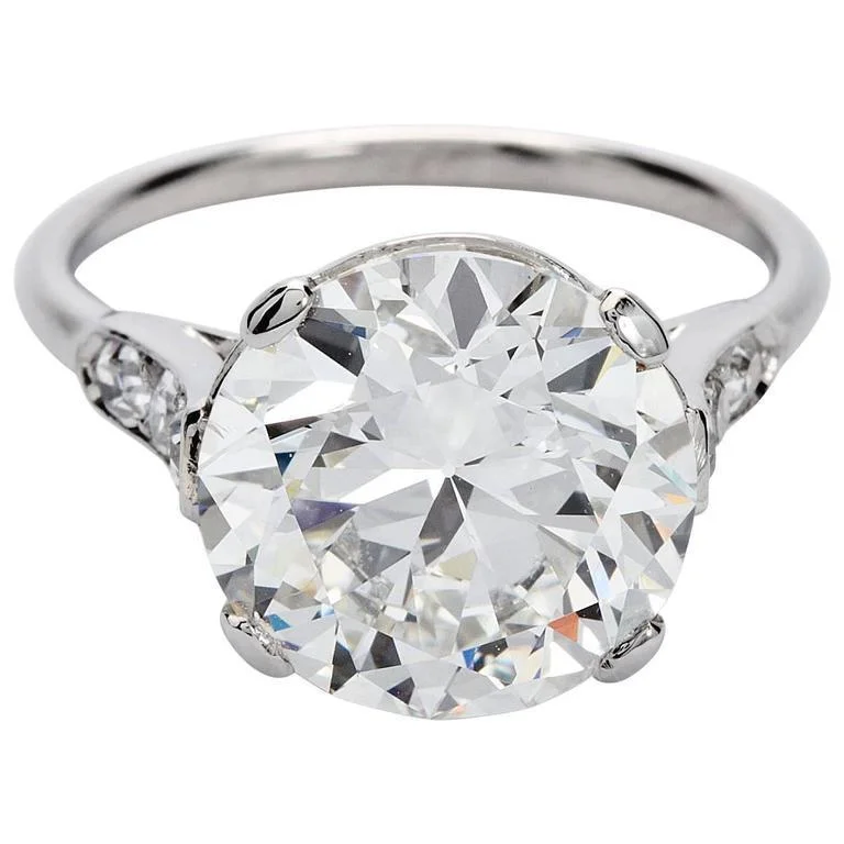 Cartier Art Deco 4.41 Carat Round Diamond Engagement Ring