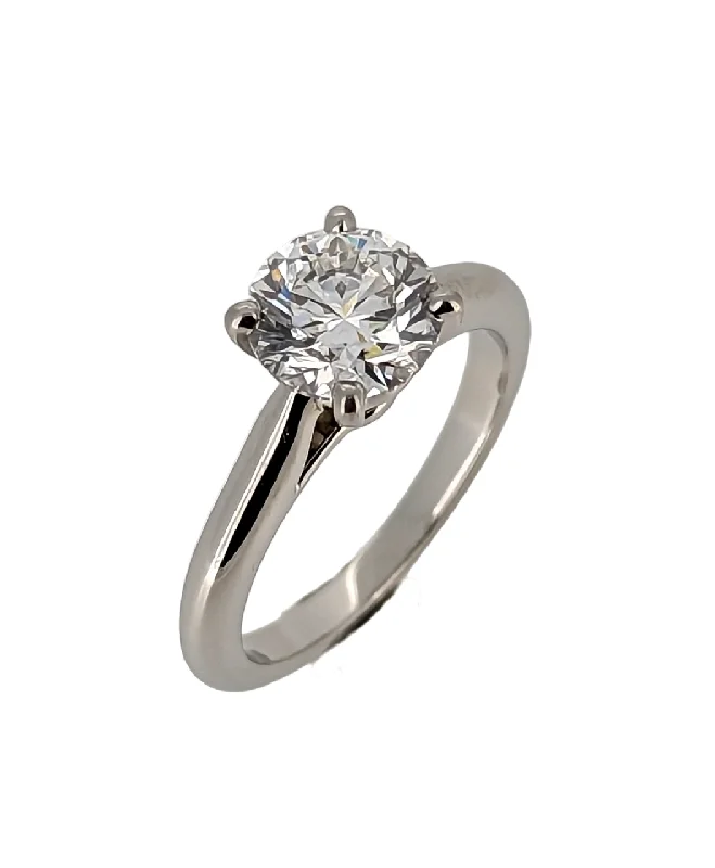 Cartier 1.22 Carat E/VVS2 Round Diamond Solitaire Engagement Ring in Platinum