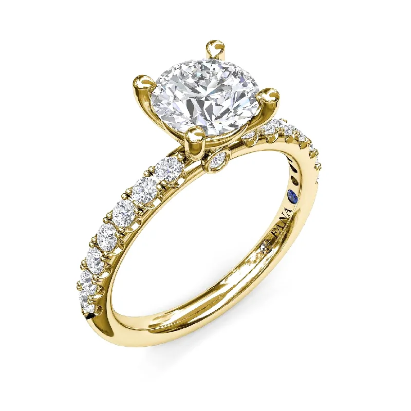 Classic Pave Round Cut Engagement Ring