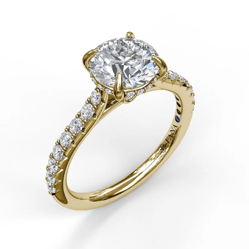 Classic Round Diamond Solitaire With Hidden Halo