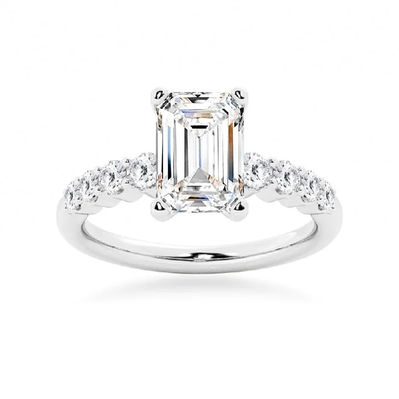 Classic Shared-Prong Emerald Cut Engagement Ring