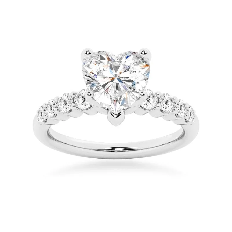 Classic Shared-Prong Heart Shaped Engagement Ring