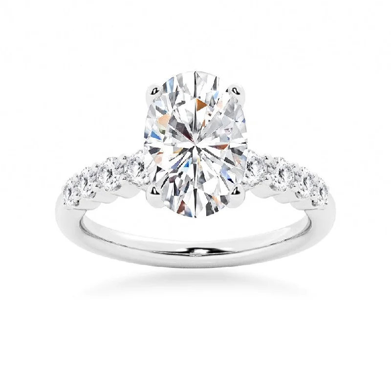 Classic Shared-Prong Oval Cut Engagement Ring