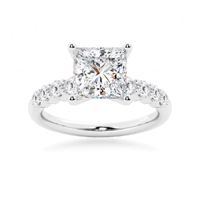 Classic Shared-Prong Princess Cut Engagement Ring