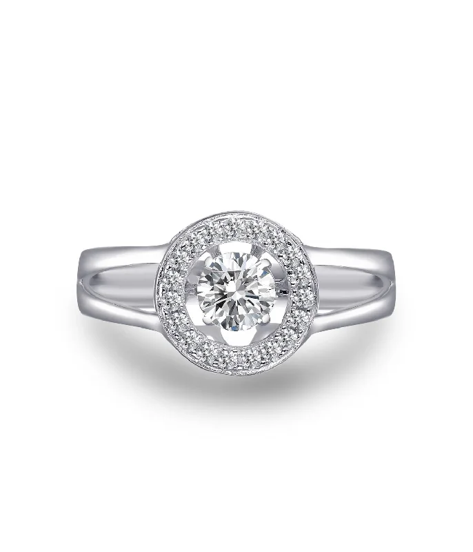 Dazzling CZ Halo Ring