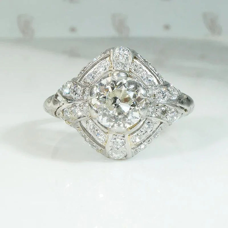 Superb Edwardian Dome Ring with 1.20ct Center Diamond