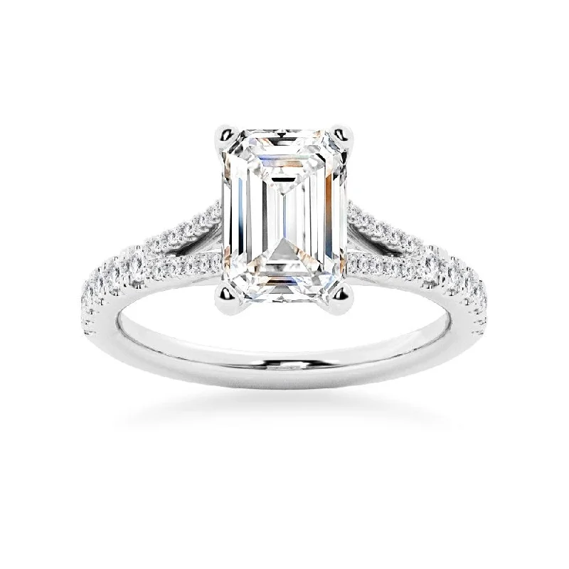 Emerald Cut Split-Shank Engagement Ring