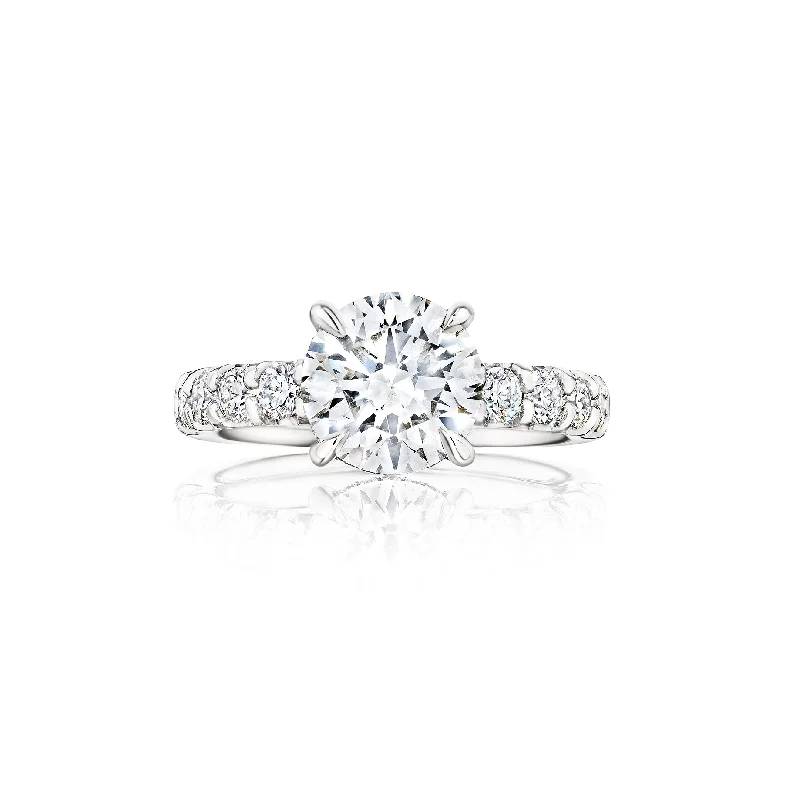 Fink's Exclusive Round Diamond Engagement Ring with Hidden Halo in Platinum