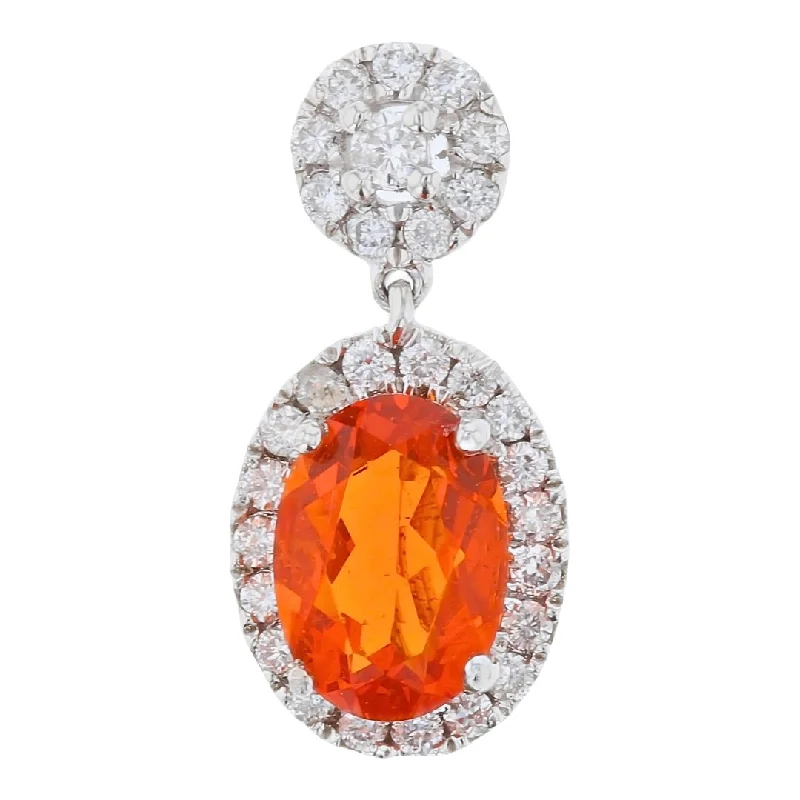 Fire Opal Pendant (Fire Opal 0.52 cts. White Diamond 0.17 cts.)