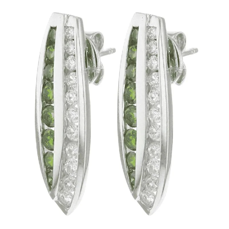 Green Diamond Earrings (Green Diamond 0.96 White Diamond 0.72)