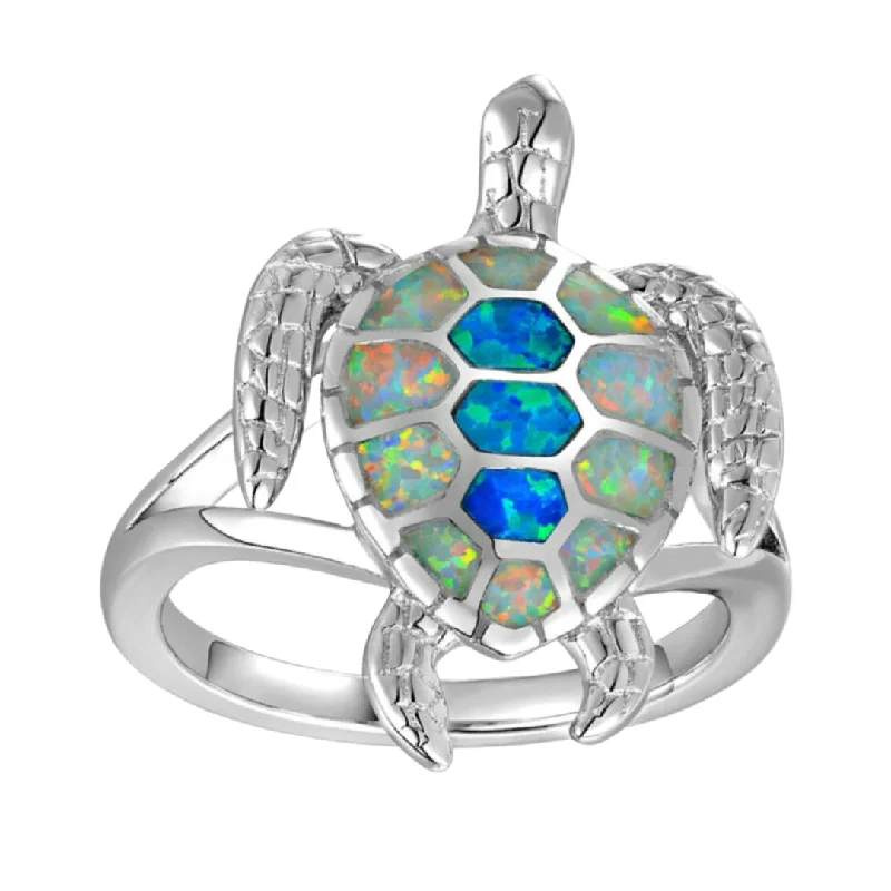 Inlay Opal Sterling Silver Ring