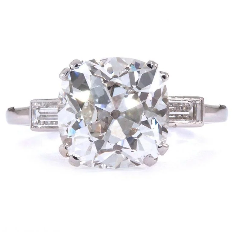 JANESICH 5.16 Carat H/VS2 GIA Old Cushion Brilliant Diamond Ring