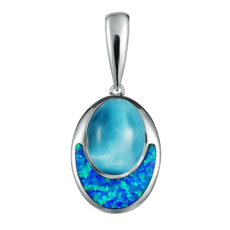 Larimar Pendant (Inlay Opal)