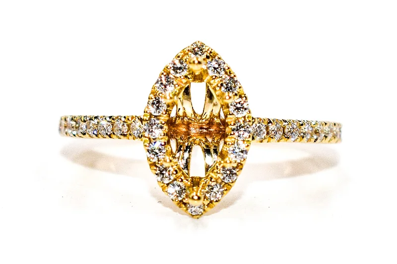 Marquise Halo Engagement Ring