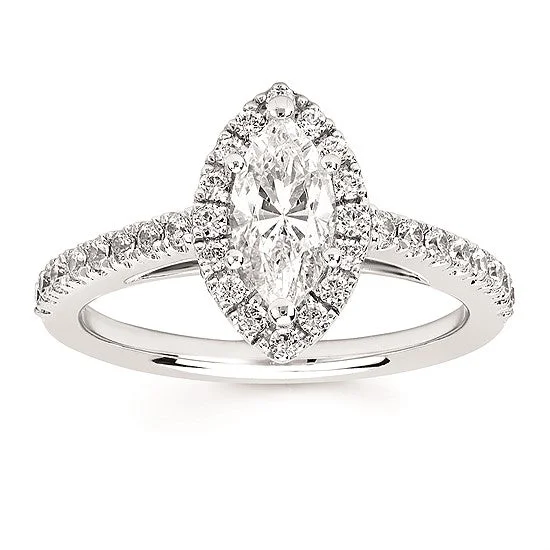 Marquise Halo Engagement Ring