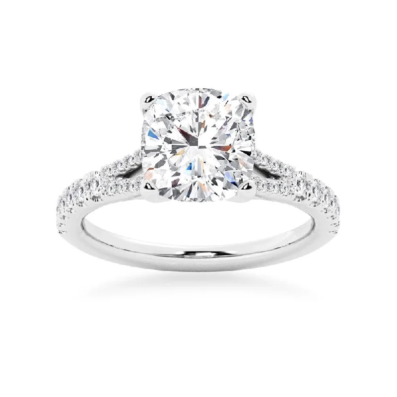 NEW Cushion Cut Split-Shank Engagement Ring