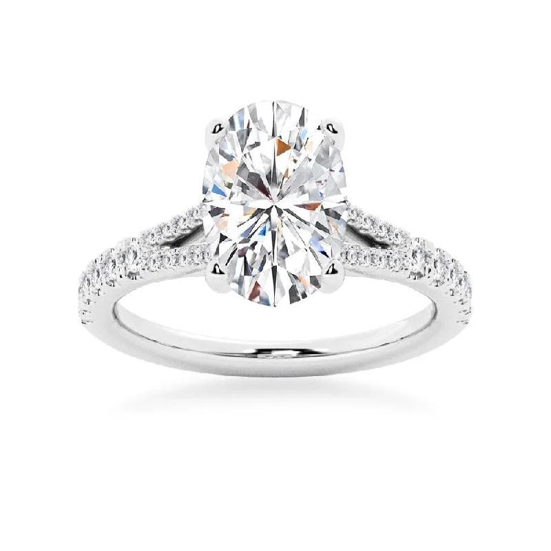 Oval Cut Split-Shank Engagement Ring