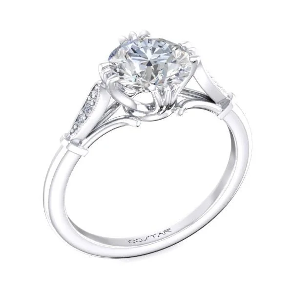 Round Diamond Twin Prong Engagement Ring