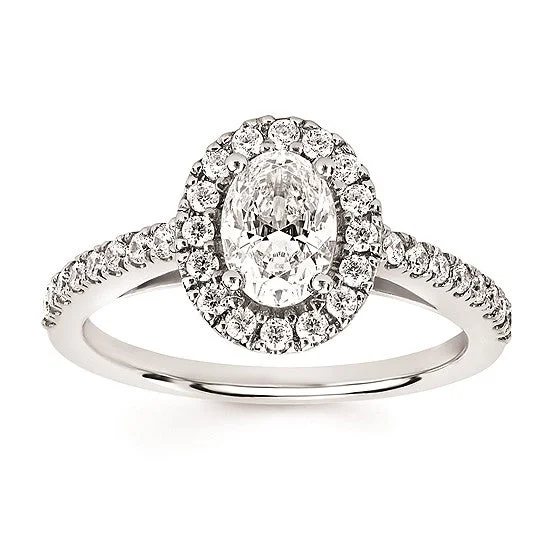 Oval Halo Engagement Ring