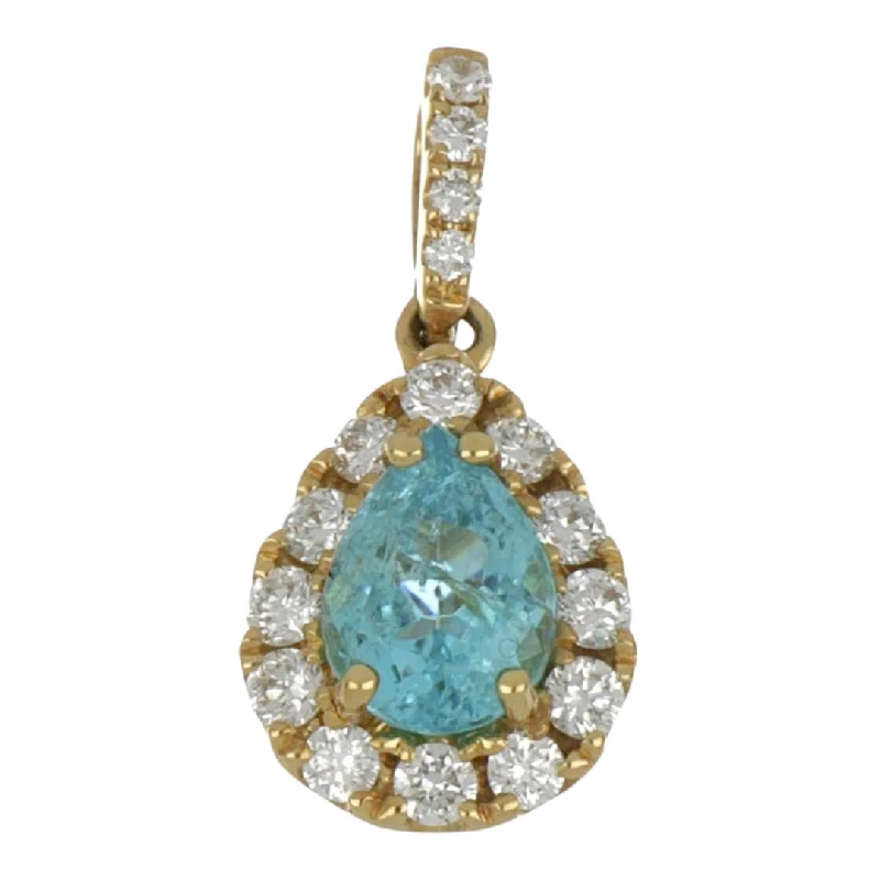 Paraiba Tourmaline Pendant (Paraiba Tourmaline 0.74 cts. White Diamond 0.31 cts.)