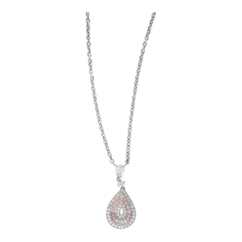 Pink Diamond Necklace (Pink Diamond 0.52 cts. White Diamond 0.6 cts. White Diamond 0.37 cts.)