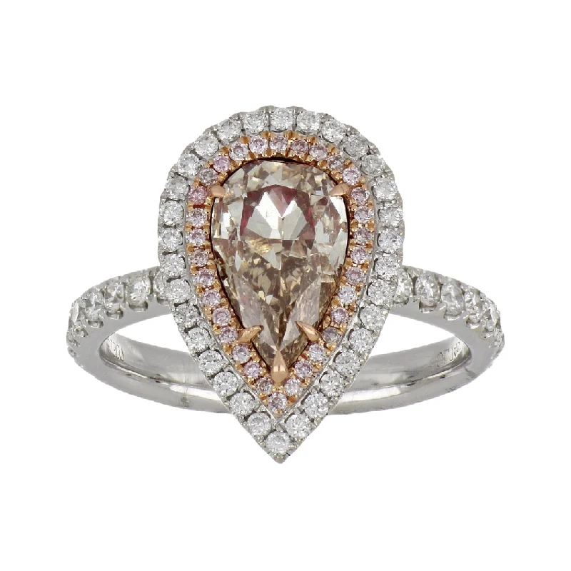 Pink Diamond Ring (Pink Diamond 1.74 cts. Pink Diamond 0.12 cts. White Diamond 0.84 cts.)