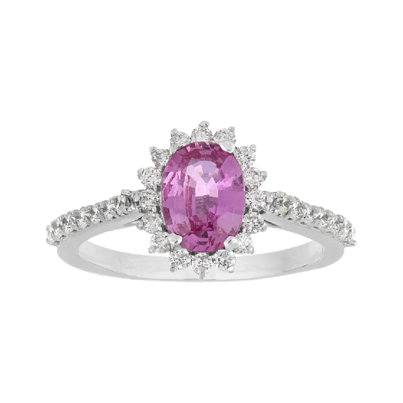 Pink Sapphire Ring (Pink Sapphire 1.44 cts. White Diamond 0.44 cts.)