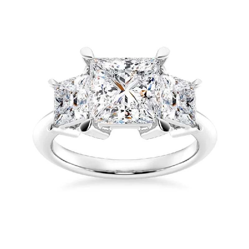 Princess Cut Three Stone Engagement Ring