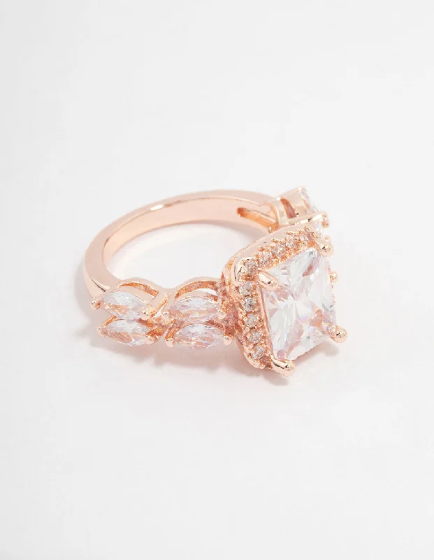 Rose Gold Eloquent Rectangular Ring