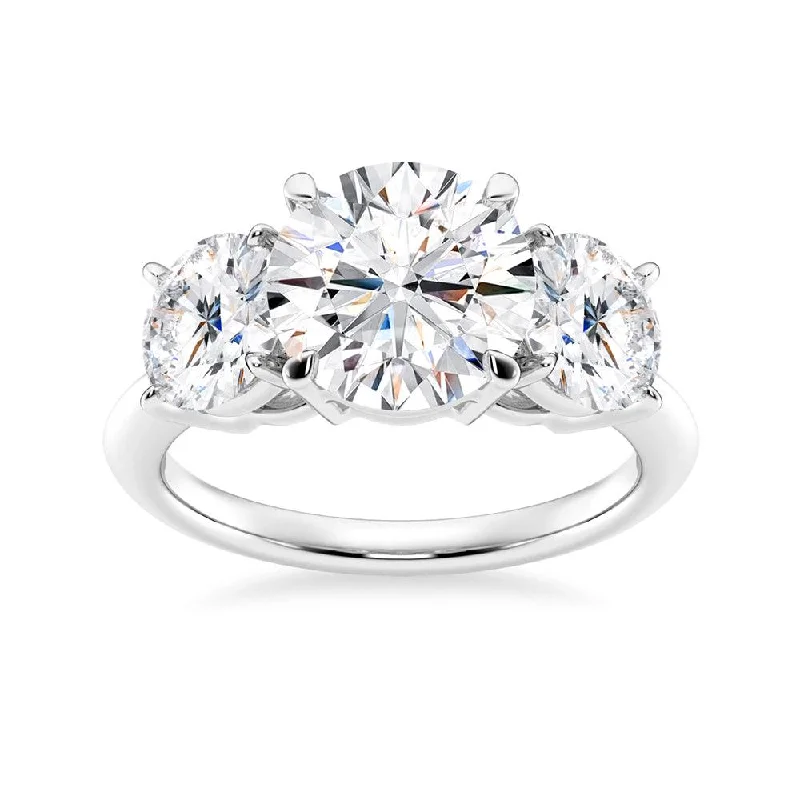 Round Cut Three Stone Engagement Ring