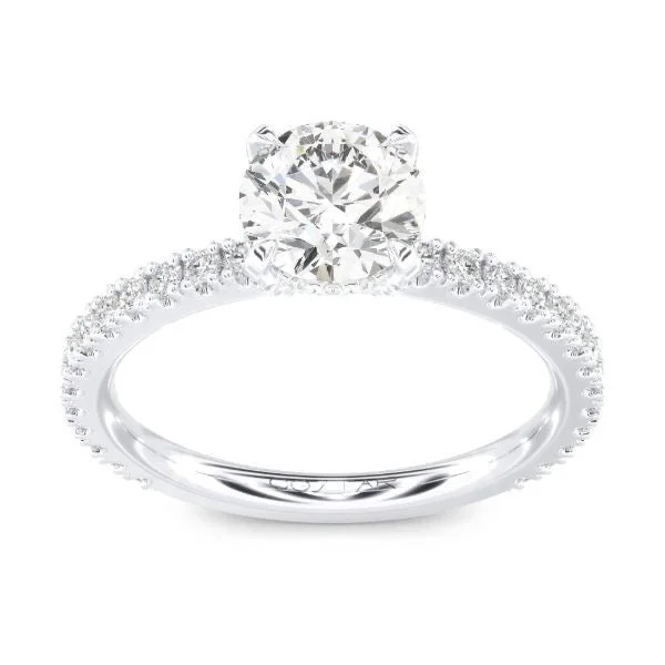 Round Diamond Hidden Halo Engagement Ring