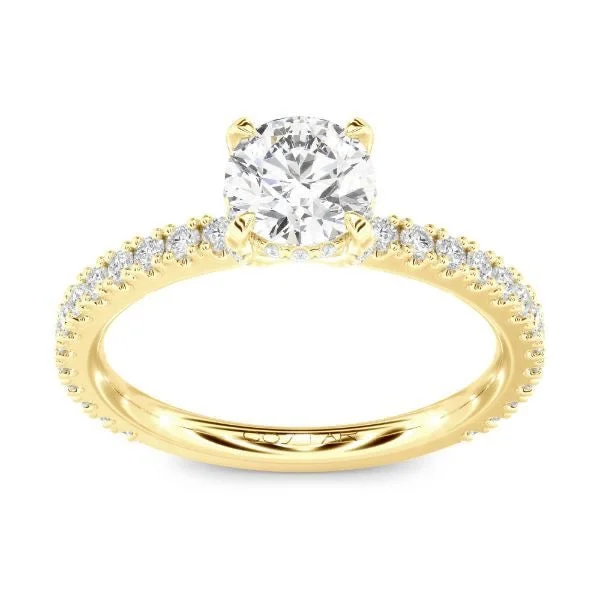 Round Diamond Hidden Halo Engagement Ring