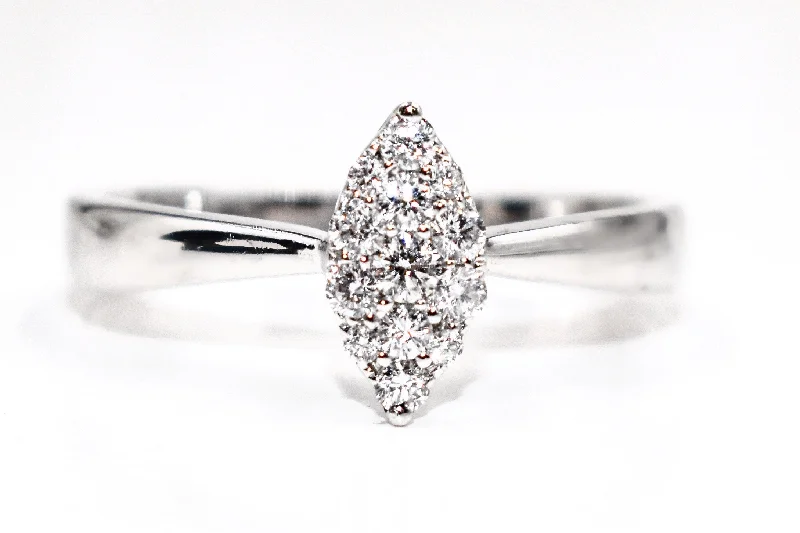 Round Diamond Marquise Shape Cluster Ring