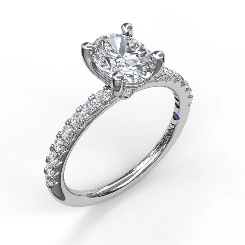 Round Diamond Oval Engagement Ring